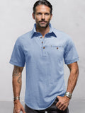 Minimalist Linen Style Shirt Shirts coofandy Clear Blue S