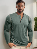 Comfy Versatile Contrast Stitching Shirt Shirts coofandy Green S
