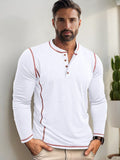 Comfy Versatile Contrast Stitching Shirt Shirts coofandy White S