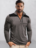 Casual Textured Color Block Polo Shirt Polos coofandy Dark Grey S
