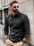 Casual Relaxed Fit Polo Shirt Polos coofandy Black S