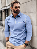 Casual Relaxed Fit Polo Shirt Polos coofandy Blue S