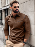 Casual Relaxed Fit Polo Shirt Polos coofandy Brown S