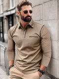Casual Relaxed Fit Polo Shirt Polos coofandy Khaki S