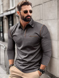 Casual Relaxed Fit Polo Shirt Polos coofandy Dark Gray S