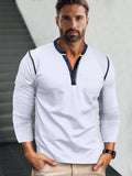 Retro Style Versatile Henley Shirt T-Shirt coofandy White S