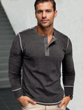 Stylish Soft Everyday Henley Shirt T-Shirt coofandy Dark Grey S