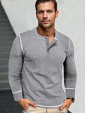 Stylish Soft Everyday Henley Shirt T-Shirt coofandy Light Grey S