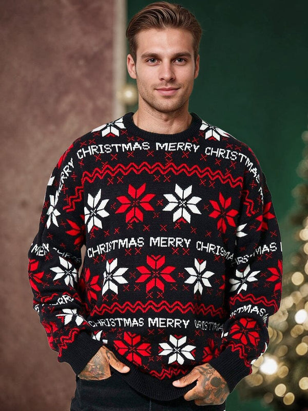 Casual Warm Christmas Sweater Sweaters coofandy Black M