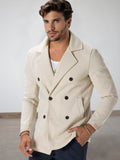 Premium Double-Breasted Lapel Coat Coat coofandy Beige S