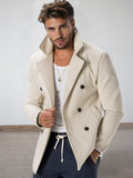 Premium Double-Breasted Lapel Coat Coat coofandy
