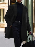 Casual Business Double-Breasted Tweed Coat Coat coofandy