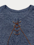 Ribbed Contrast Drawstring Henley Shirt Shirts coofandy