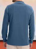 Comfy Versatile Waffle Henley Shirt T-Shirt coofandy