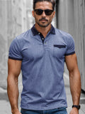 Smart Casual Stretchy Polo Shirt Polos coofandy Blue S