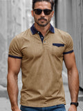 Smart Casual Stretchy Polo Shirt Polos coofandy Khaki S