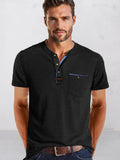 Classic Pure Ease Henley Shirt Shirts coofandy Black S