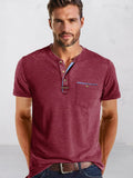Classic Pure Ease Henley Shirt Shirts coofandy Dark Red S