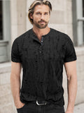 Vintage-Inspired Rips Henley Shirt Shirts coofandy Black S