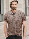 Vintage-Inspired Rips Henley Shirt Shirts coofandy Brown S