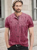 Vintage-Inspired Rips Henley Shirt Shirts coofandy Dark Red S