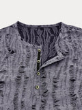 Vintage-Inspired Rips Henley Shirt Shirts coofandy