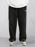 Essential Corduroy Straight Leg Pants Pants coofandy Black S