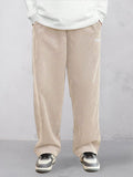 Essential Corduroy Straight Leg Pants Pants coofandy Beige S