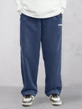 Essential Corduroy Straight Leg Pants Pants coofandy Blue S