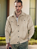 Soft Corduroy Shirt Jacket Shirts coofandy Apricot S