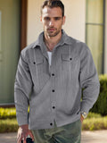 Soft Corduroy Shirt Jacket Shirts coofandy Gray S