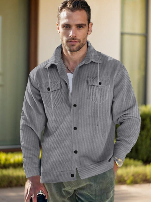 Soft Corduroy Shirt Jacket Shirts coofandy Gray S