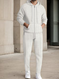 Comfy Waffle 2-Piece Tracksuit Sets coofandy White S