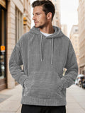Casual Relaxed Fit Corduroy Hoodie Hoodies coofandy Gray S