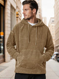 Casual Relaxed Fit Corduroy Hoodie Hoodies coofandy Light Brown S