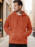 Casual Relaxed Fit Corduroy Hoodie Hoodies coofandy Orange S