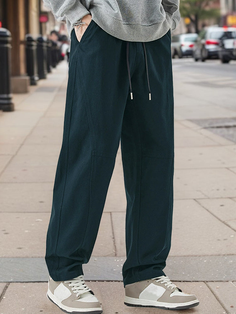 Slimming Drape Straight Wide-Leg Pants