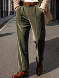Luxe Comfy Velvet Suit Pants Pants coofandy Army Green S