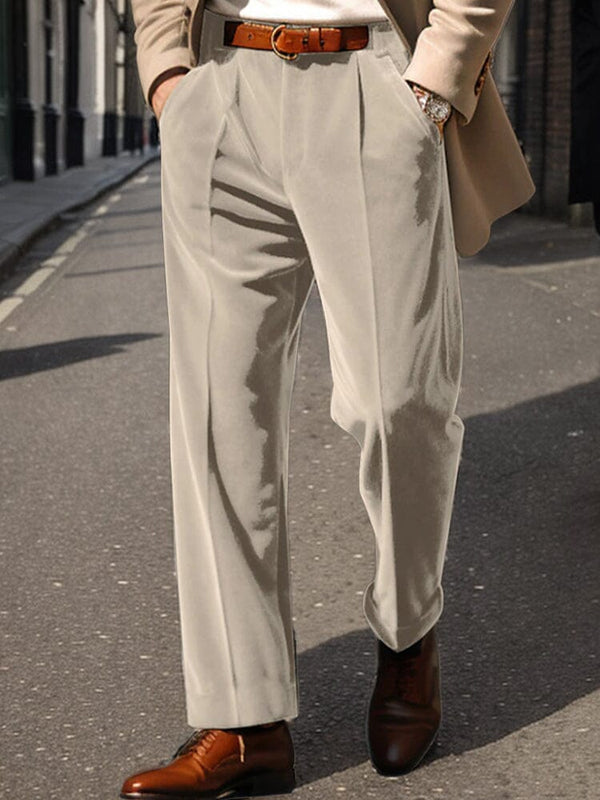 Luxe Comfy Velvet Suit Pants Pants coofandy Khaki S