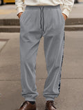 Stylish Paisley Side Corduroy Jogger Pants Pants coofandy Light Gray S