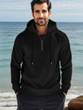 Athleisure Comfort Waffle Hoodie Hoodies coofandy Black S