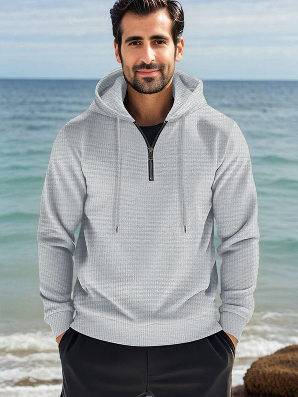 Athleisure Comfort Waffle Hoodie Hoodies coofandy Gray S