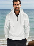 Athleisure Comfort Waffle Hoodie Hoodies coofandy White S