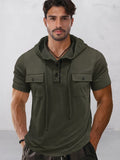 Athleisure Cargo Hooded Shirt Shirts coofandy Army Green M
