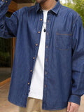 Versatile 100% Cotton Denim Shirt Shirts coofandy