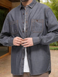 Versatile 100% Cotton Denim Shirt Shirts coofandy