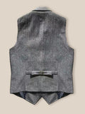Vintage-Inspired Herringbone Tweed Vest Vest coofandy