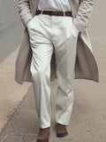 Elegant Simple Regular Fit Suit Pants Pants coofandy White S