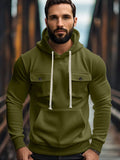Everyday Comfort Fleece Cargo Hoodie Hoodies coofandy Army Green S