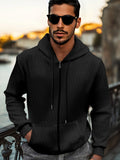 Casual Regular Fit Waffle Jacket Jackets coofandy Black S